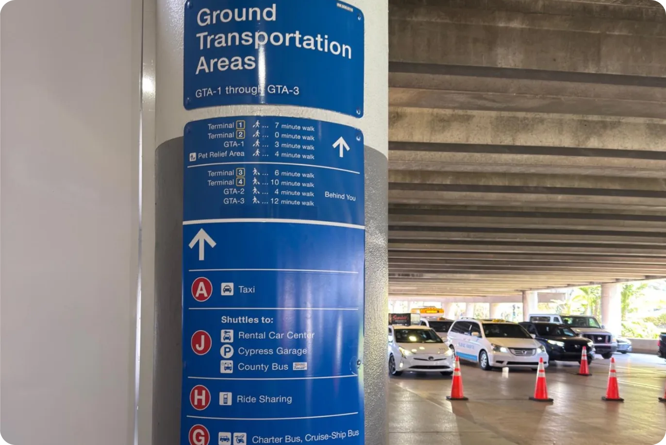 Step 3 of the walk from FLL Terminal 2 to the Cypress Garage — Amped Auto Rentals pickup