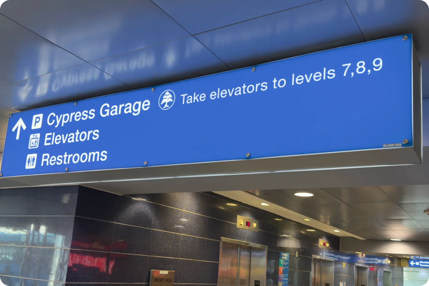 Step 1 of the walk from FLL Terminal 2 to the Cypress Garage — Amped Auto Rentals pickup