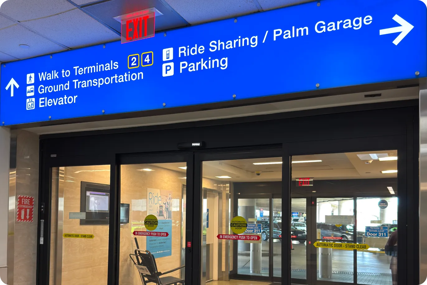 Step 7 of the walk from FLL Terminal 3 to the Cypress Garage — Amped Auto Rentals pickup