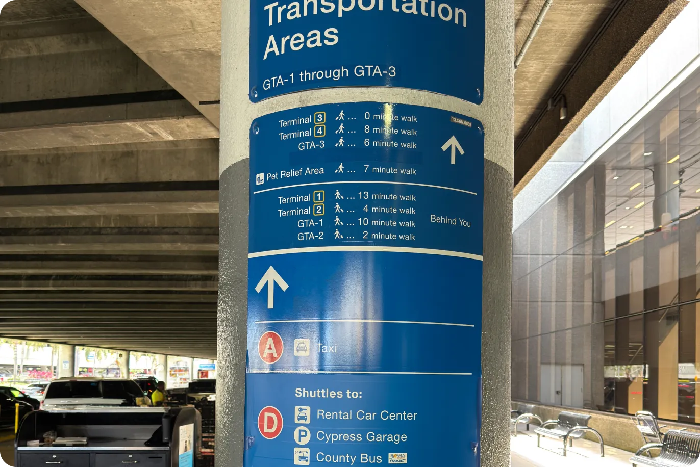 Step 3 of the walk from FLL Terminal 3 to the Cypress Garage — Amped Auto Rentals pickup