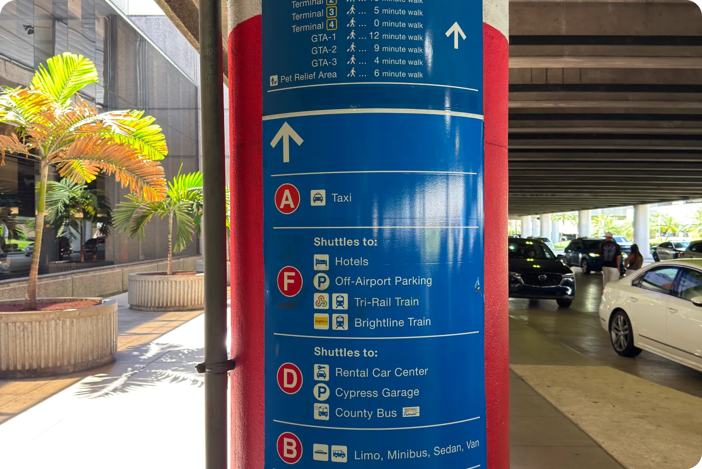 Step 2 of the walk from FLL Terminal 4 to the Cypress Garage — Amped Auto Rentals pickup
