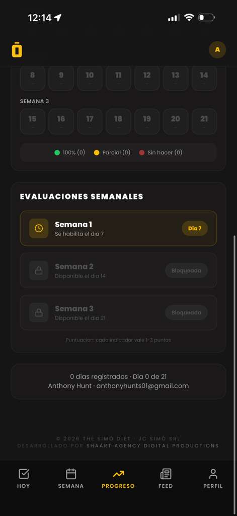 Check-in semanal