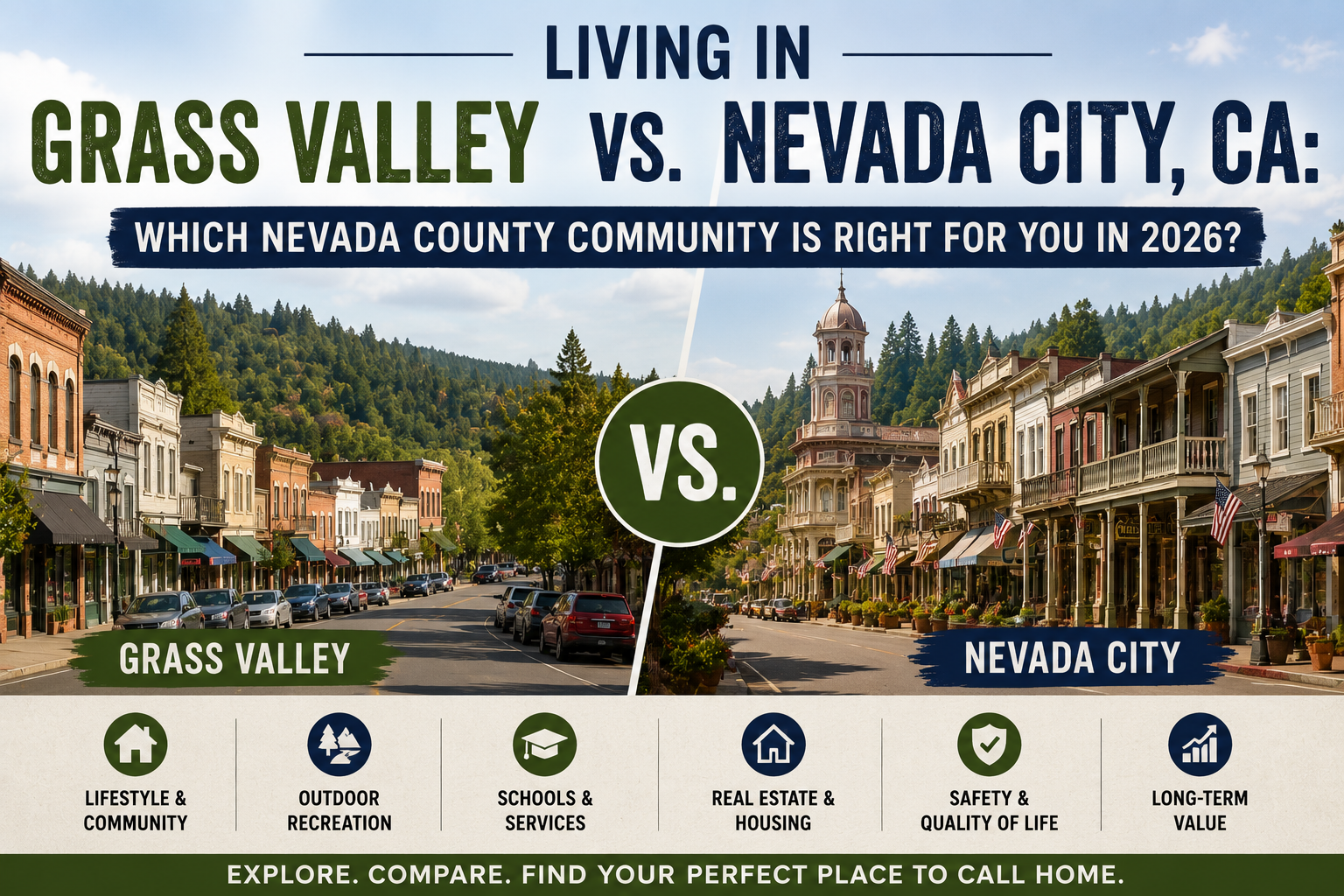 Living in Grass Valley vs. Nevada City, CA: Which Nevada County Community Is Right for You in 2026?