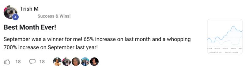 Trish's 700% increase post