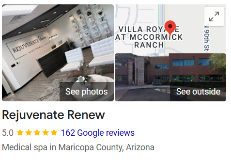 Rejuvenate Renew — Google Business Profile, 5.0 stars with 162 reviews