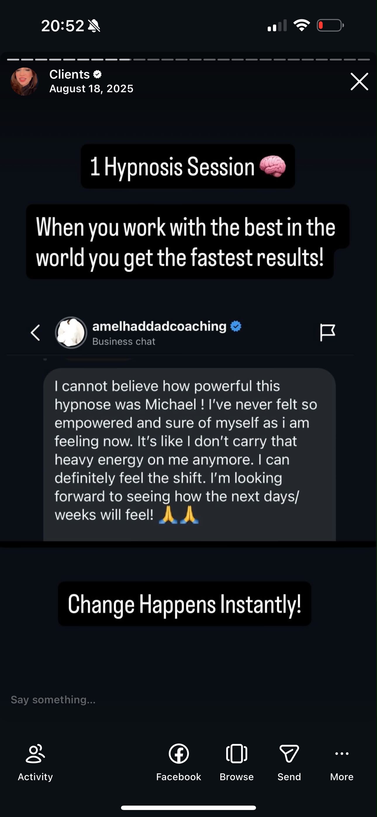 Client testimonial