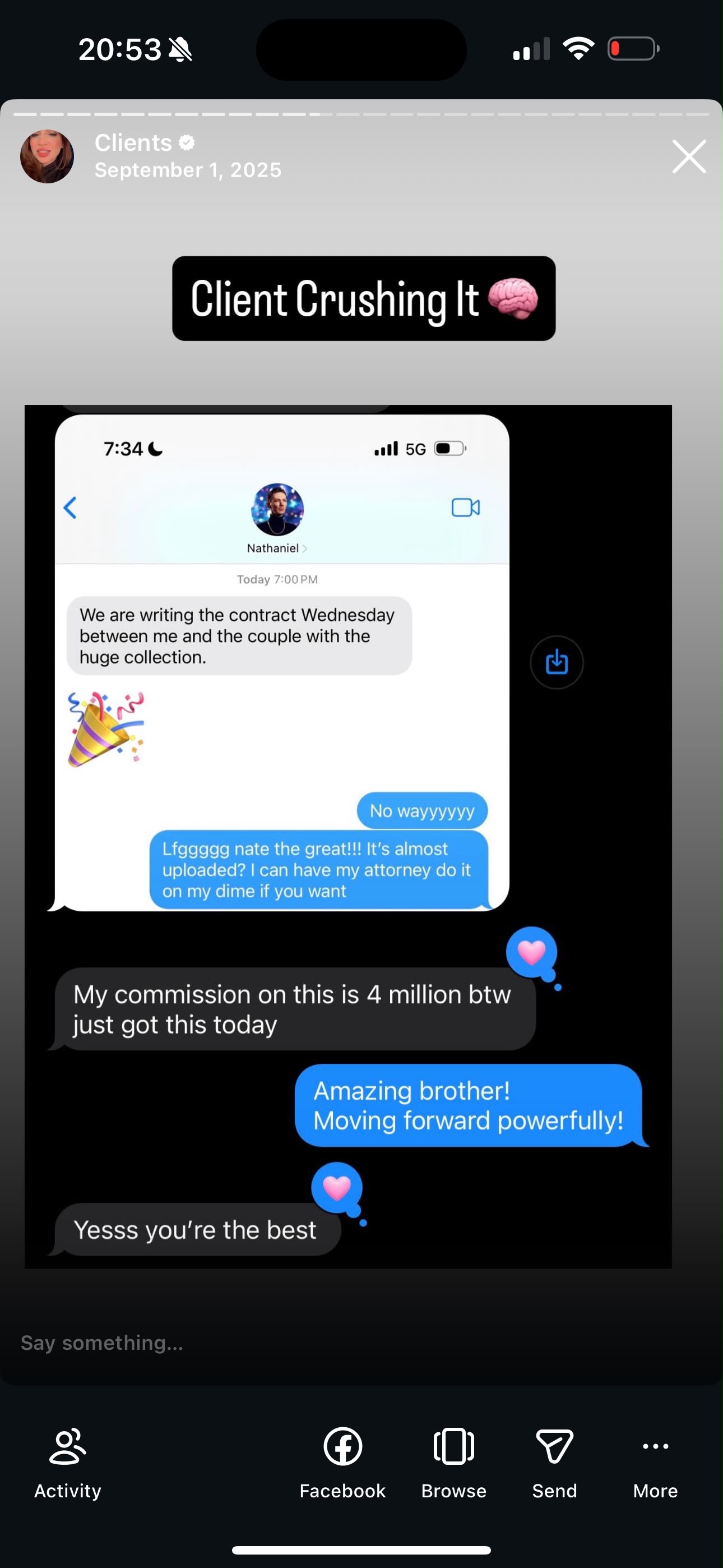 Client testimonial
