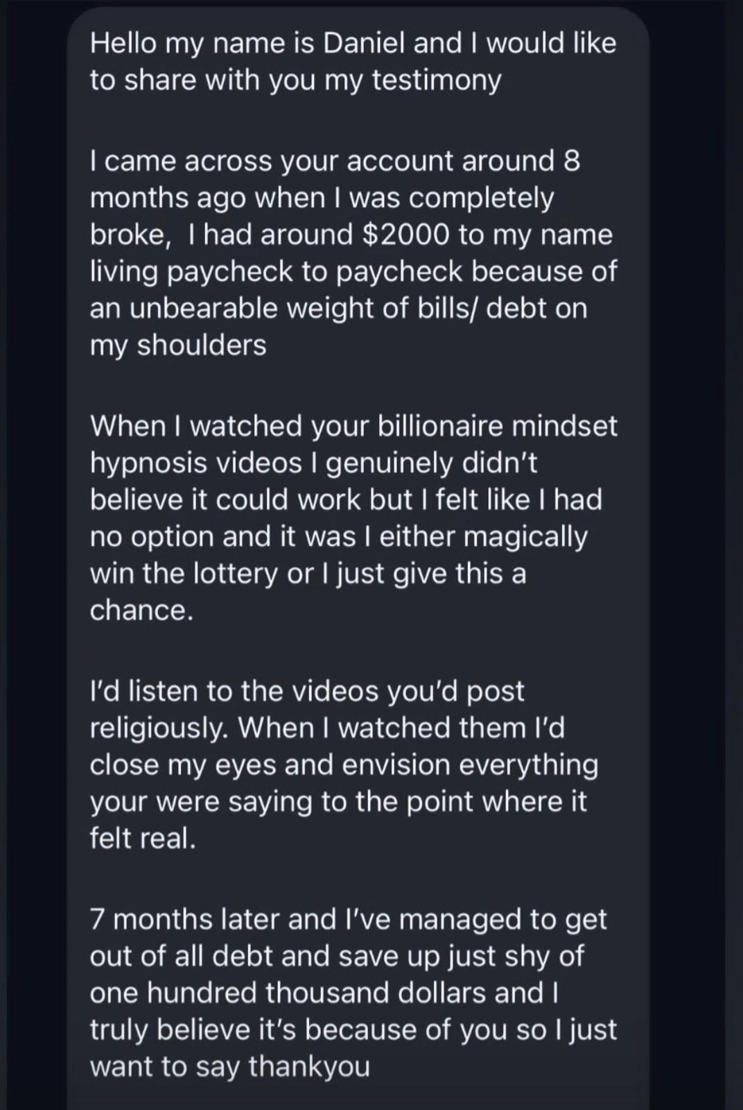 Client testimonial