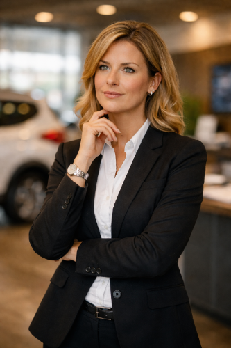 Woman beginning an unexpected career journey in automotive retail.