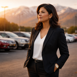 Woman reflecting on career decision before interview