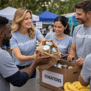 Automotive team participating in community service event