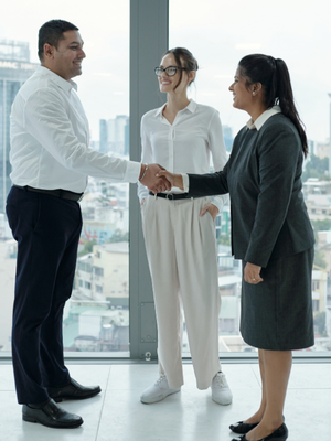 New hire being welcomed into workplace with intentional onboarding experience