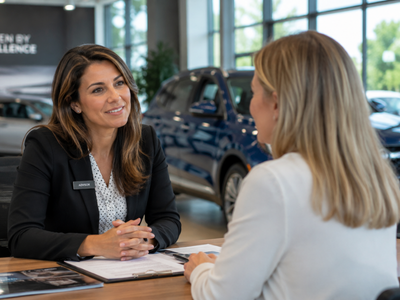 Automotive professionals delivering customer-focused service experience Automotive professionals delivering customer-focused service experience