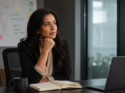 Professional woman creating a plan for her next career move Professional woman creating a plan for her next career move