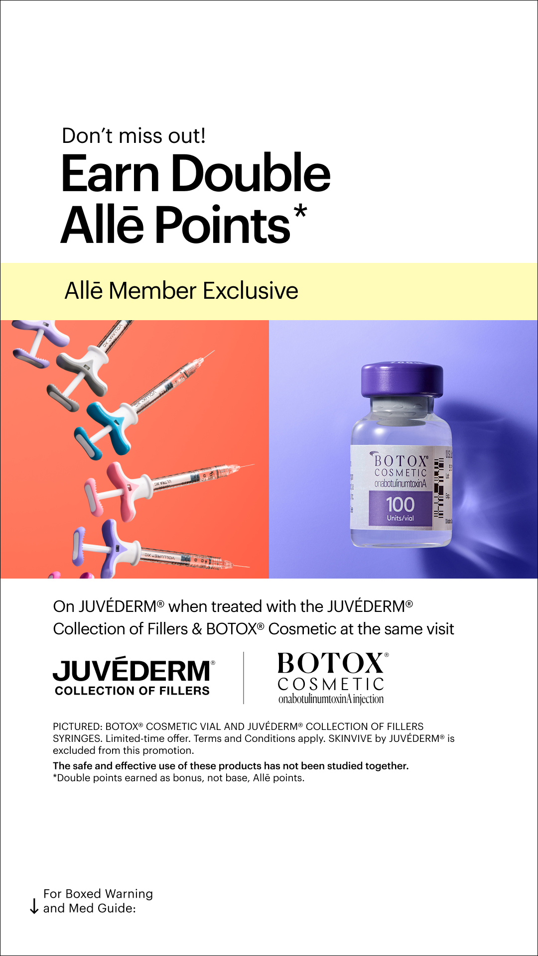 Earn Double Alle Points on Botox and Juvederm