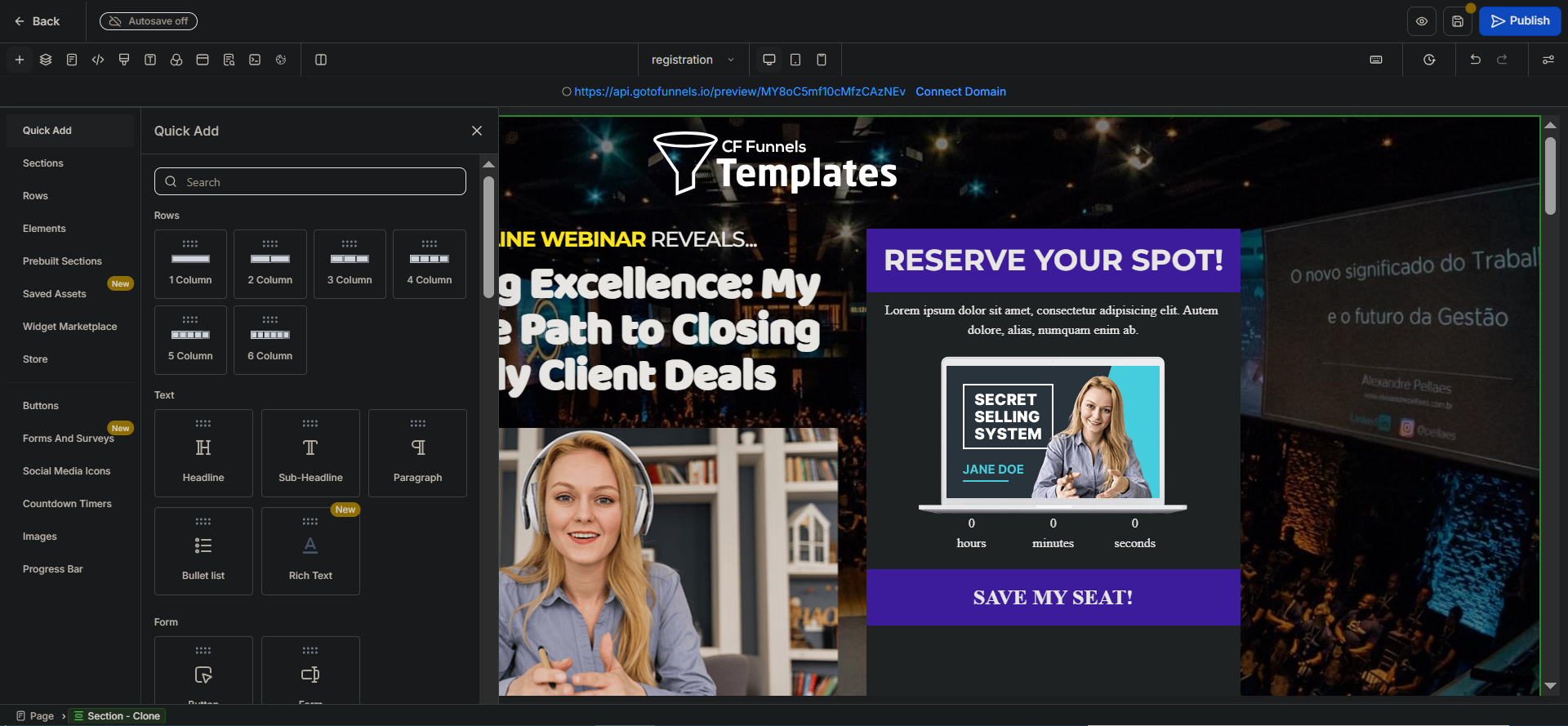 Drag & Drop Funnel Builder