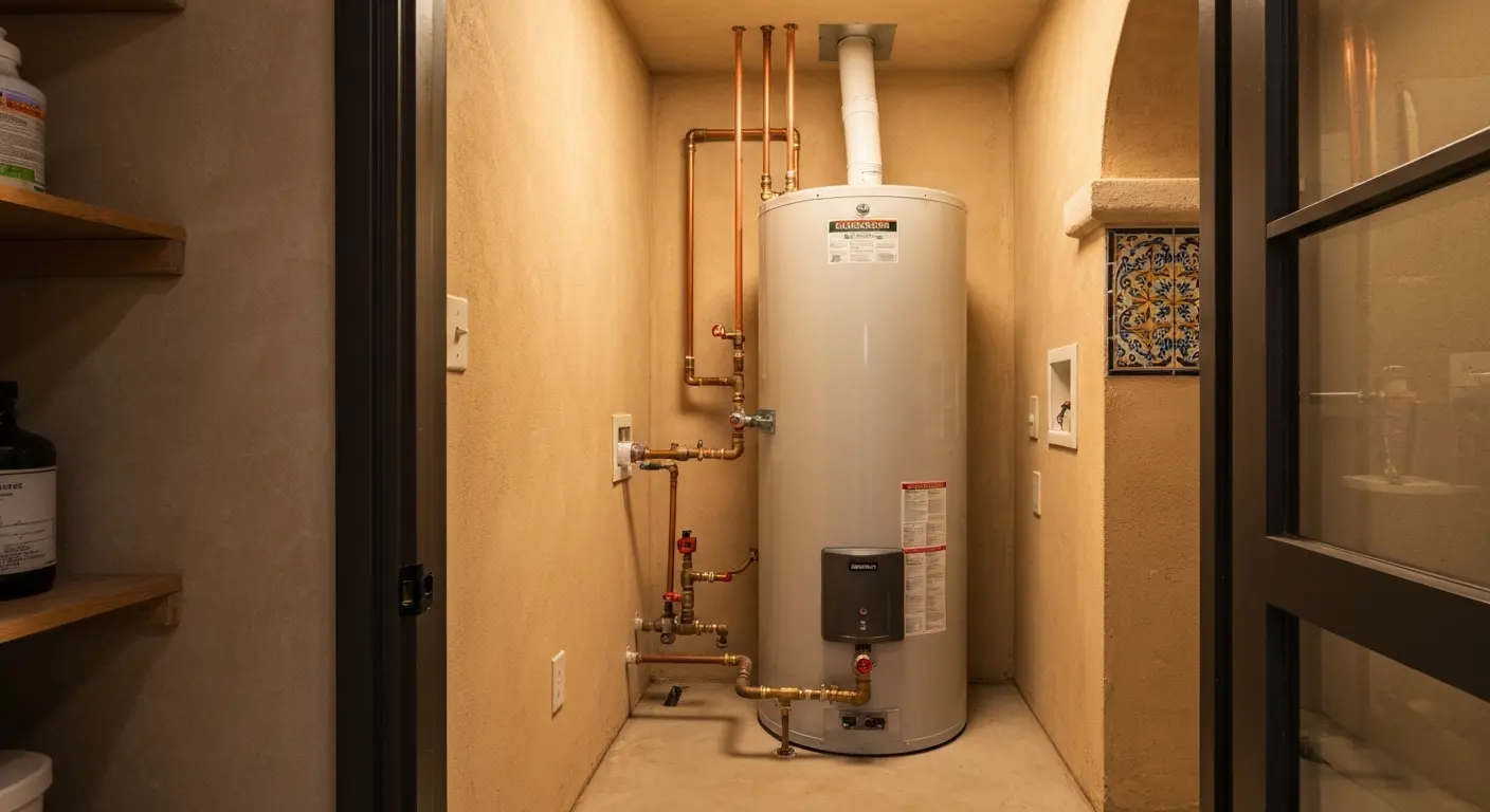 Tank water heater installation project