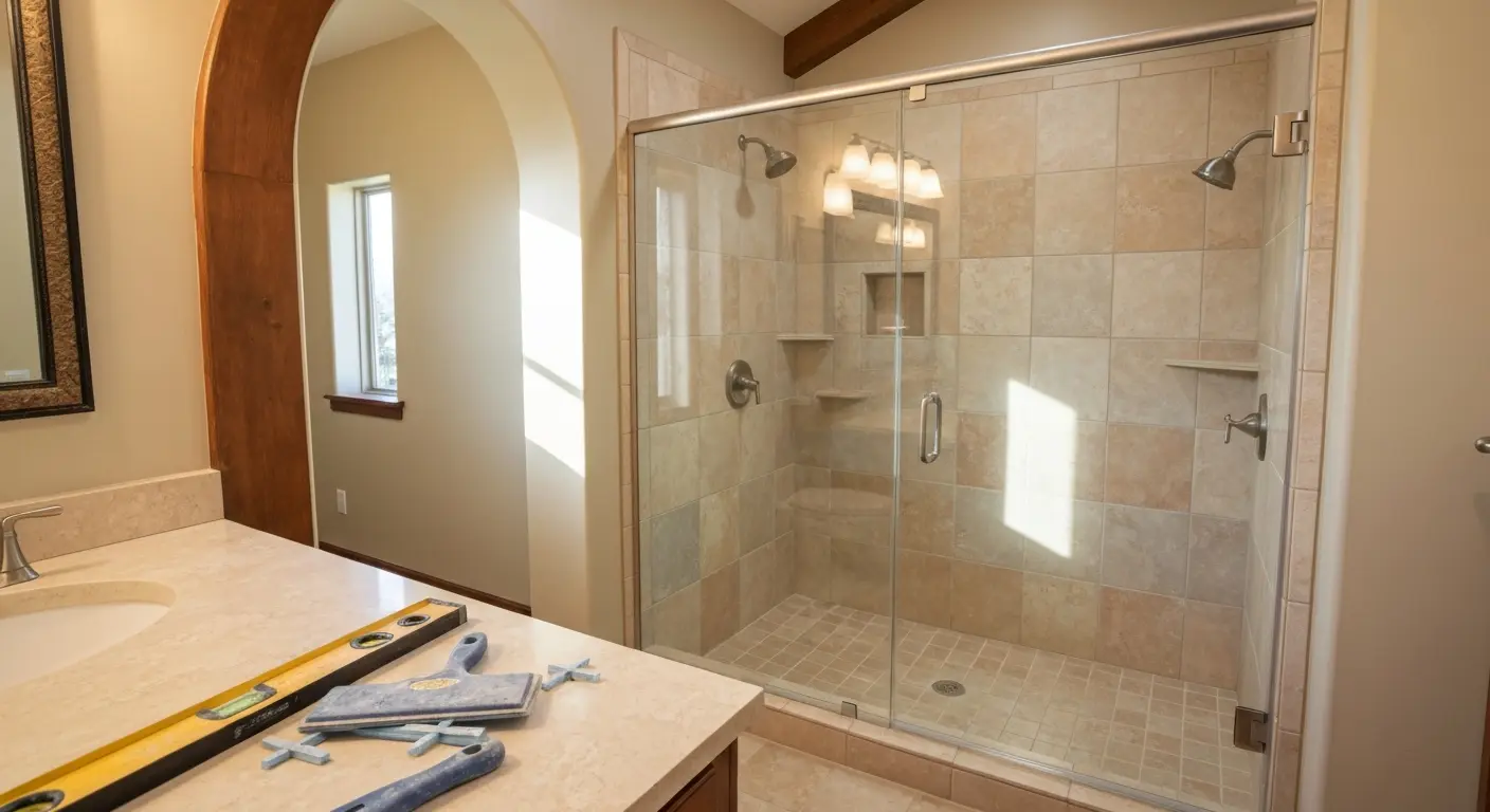 Bathroom tub to shower conversion