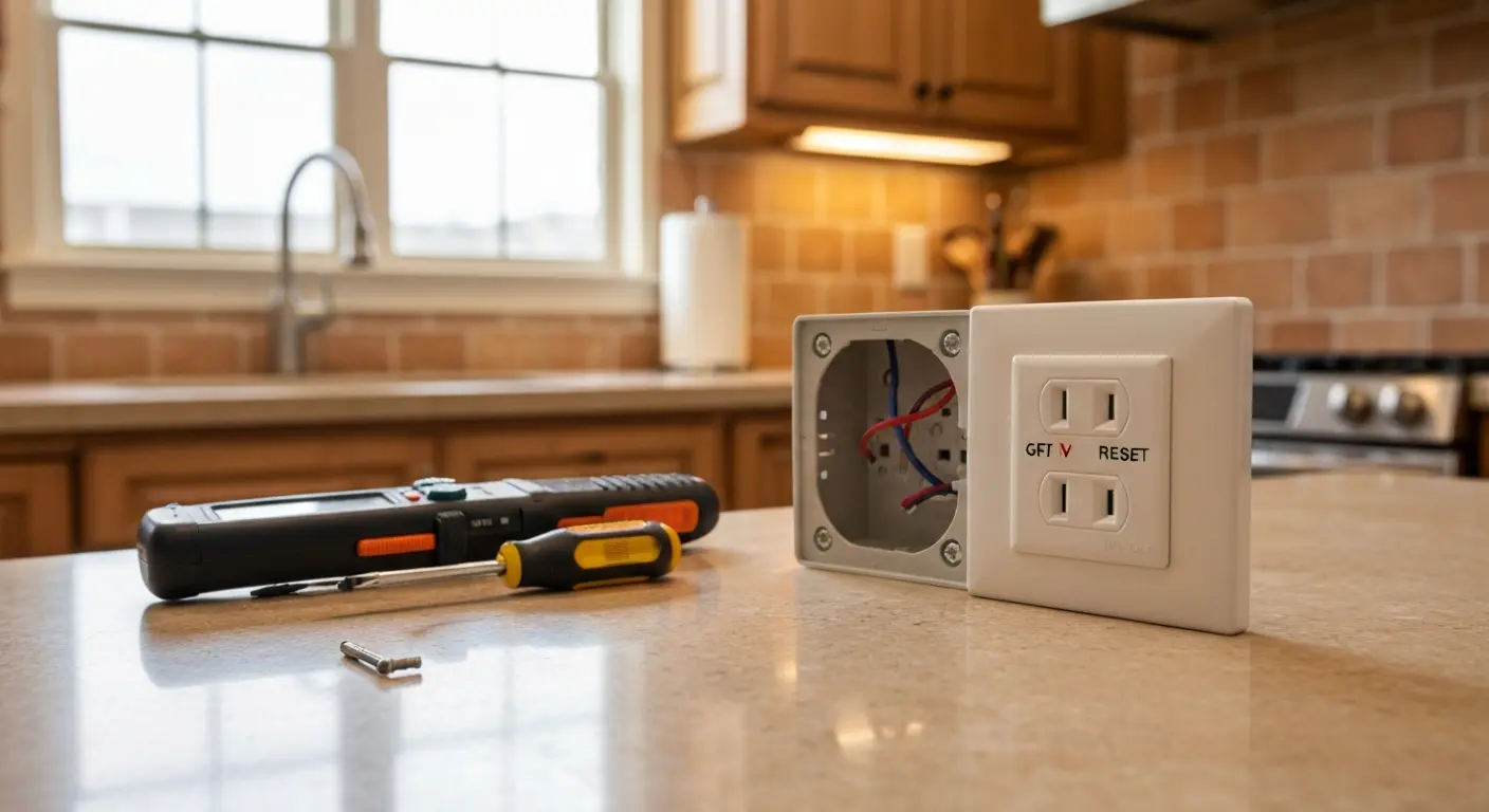 Electrical outlet installation in kitchen