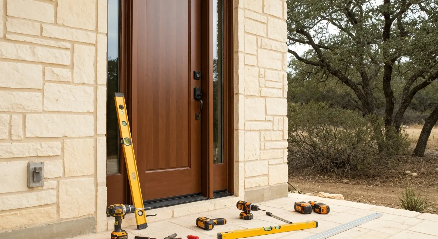 Door installation work