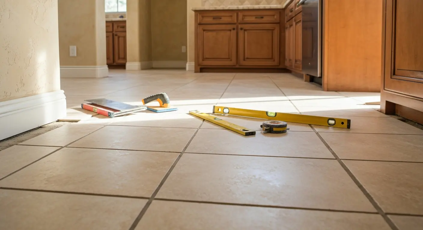 Tile kitchen flooring installation