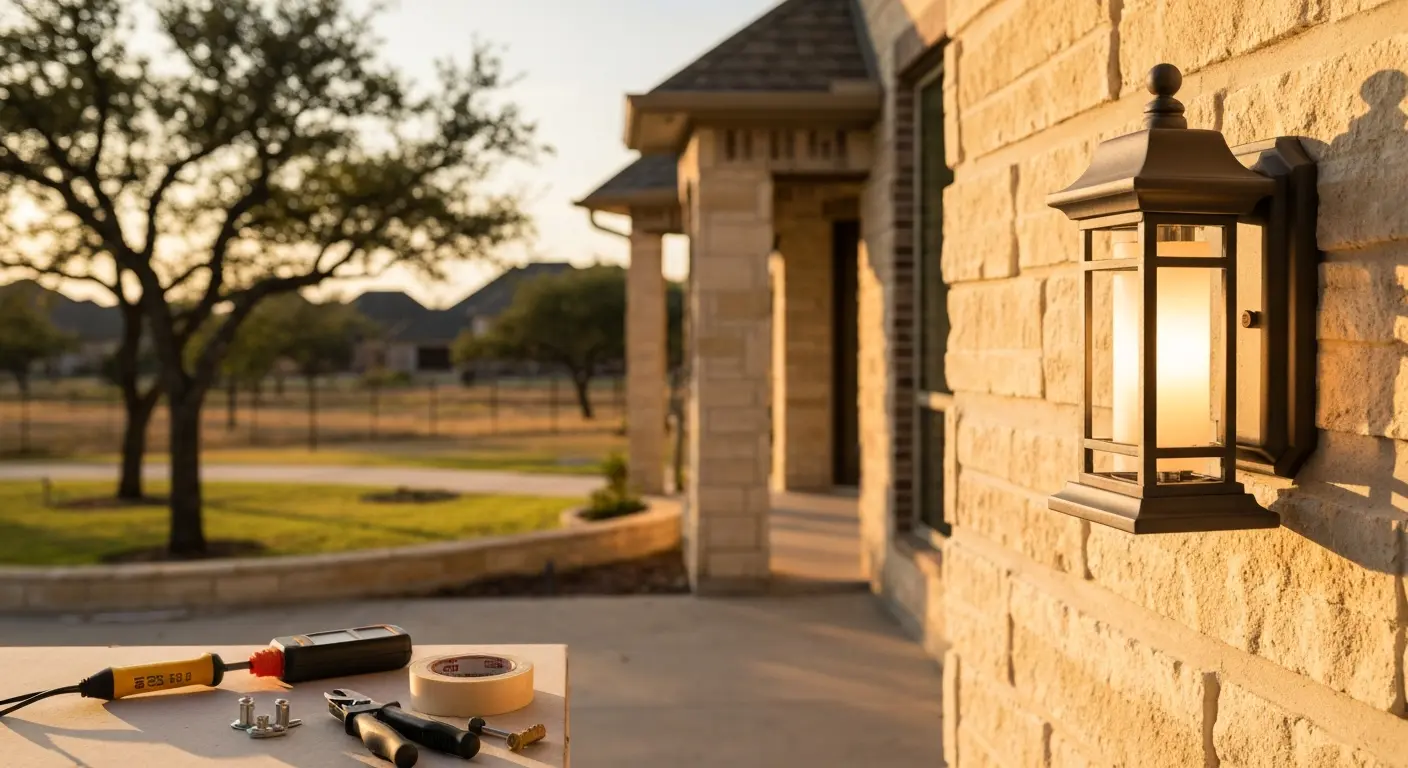 Light fixture and door installation