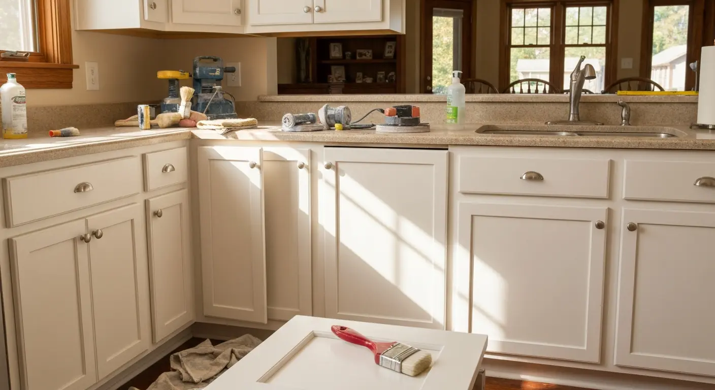 Painted kitchen cabinets