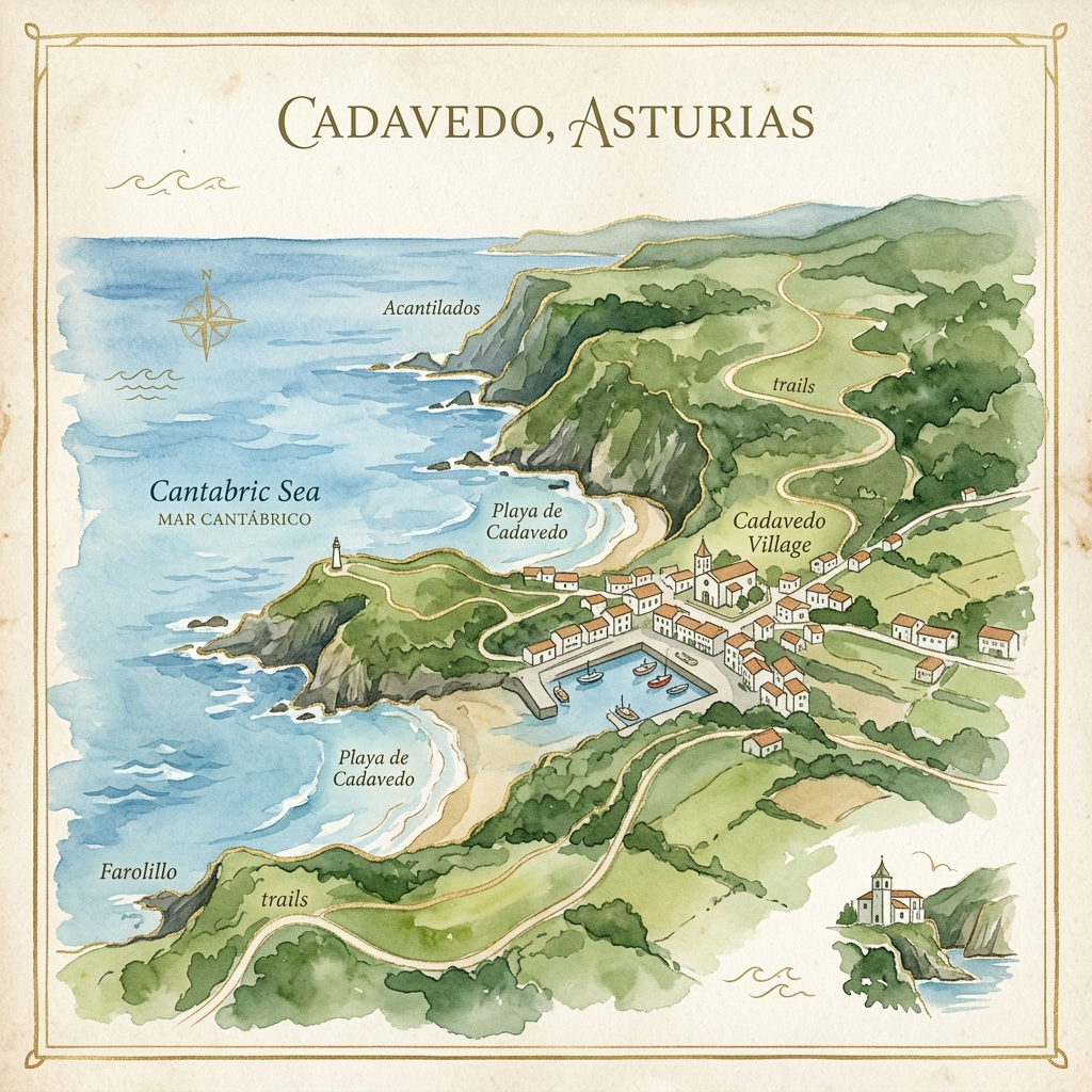 Mapa de Cadavedo, Asturias