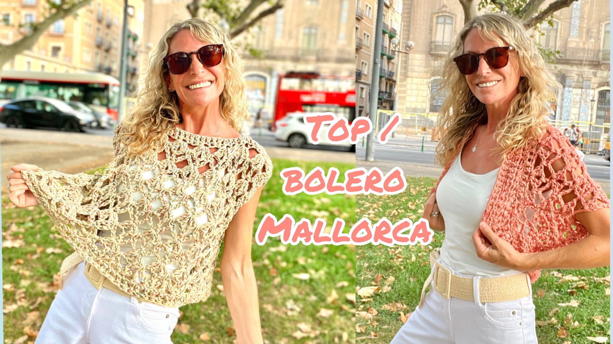 Top bolero calado a crochet en hilo beige