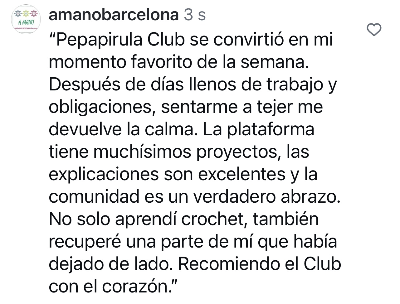 Captura de pantalla de mensaje de alumna con resultado