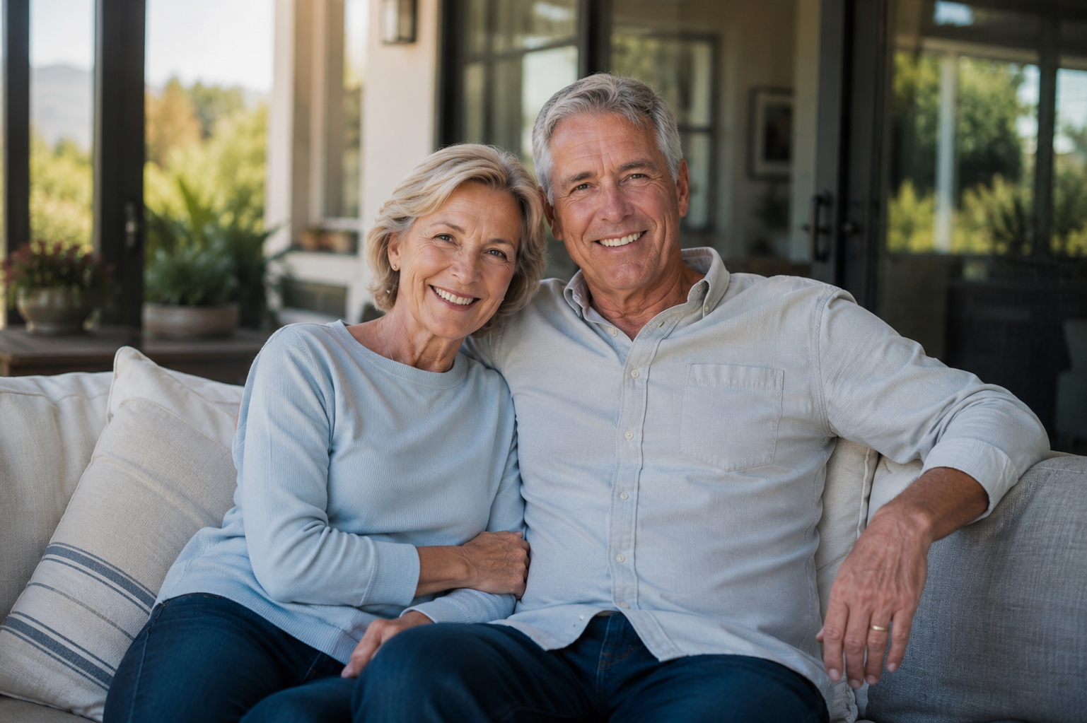 Utah senior couple at home enjoying retirement