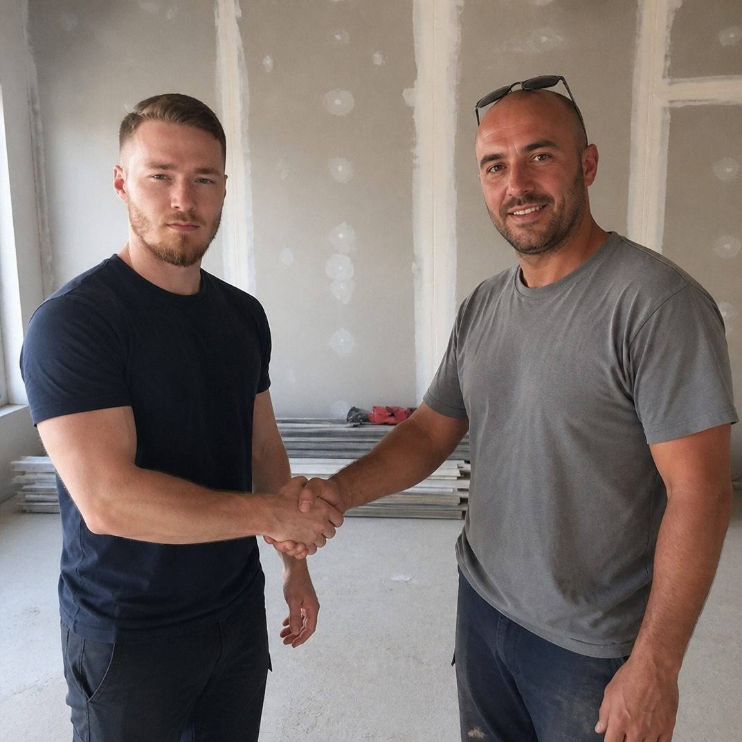 Impression Empire founder with a client