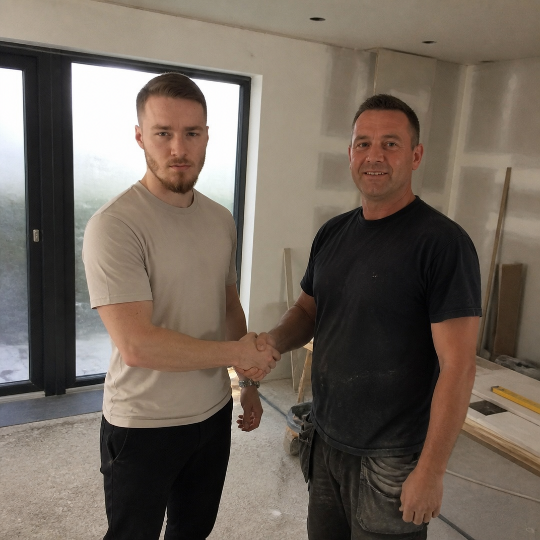 Impression Empire founder with a client
