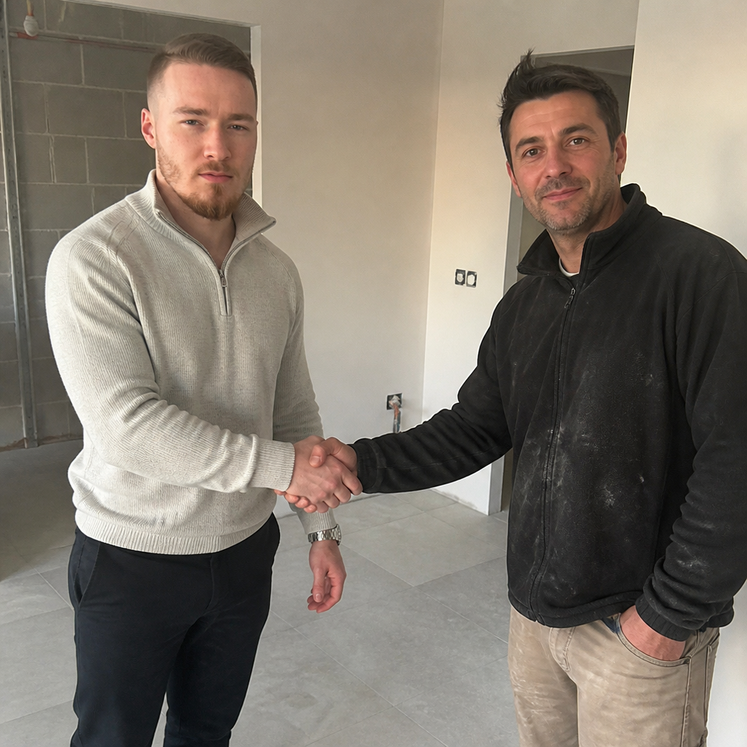 Impression Empire founder with a client