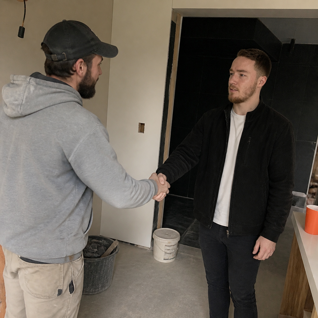 Impression Empire founder with a client