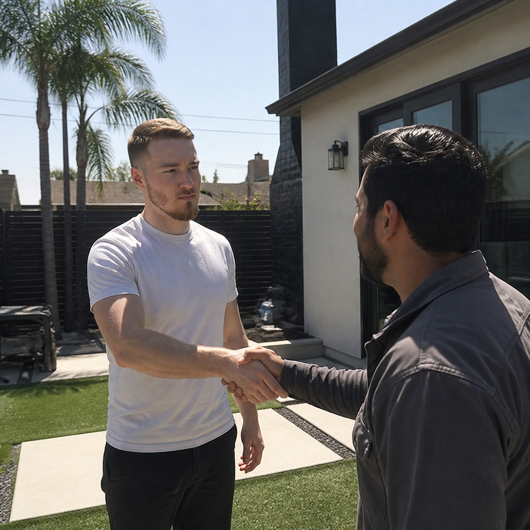 Impression Empire founder with a client