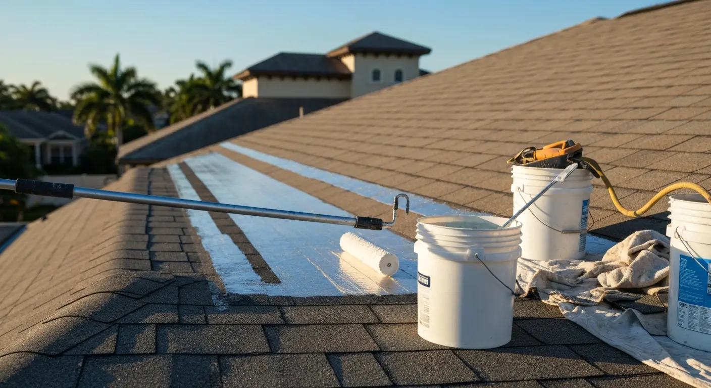 Roof coating application