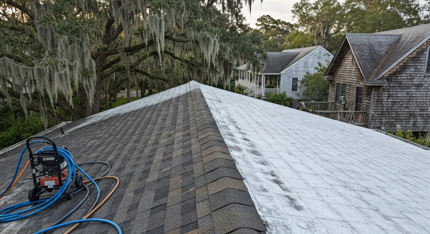 Roof cleaning service
