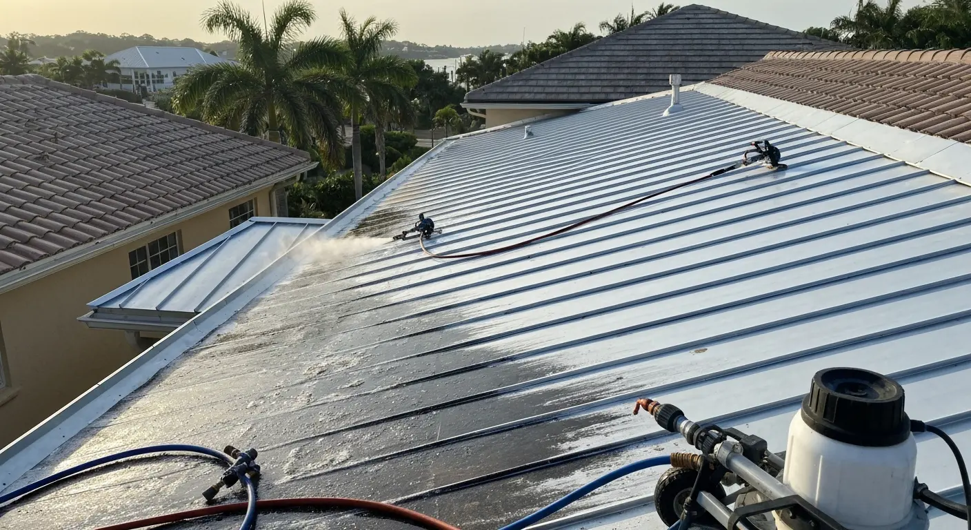 Roof cleaning service on Anna Maria Island