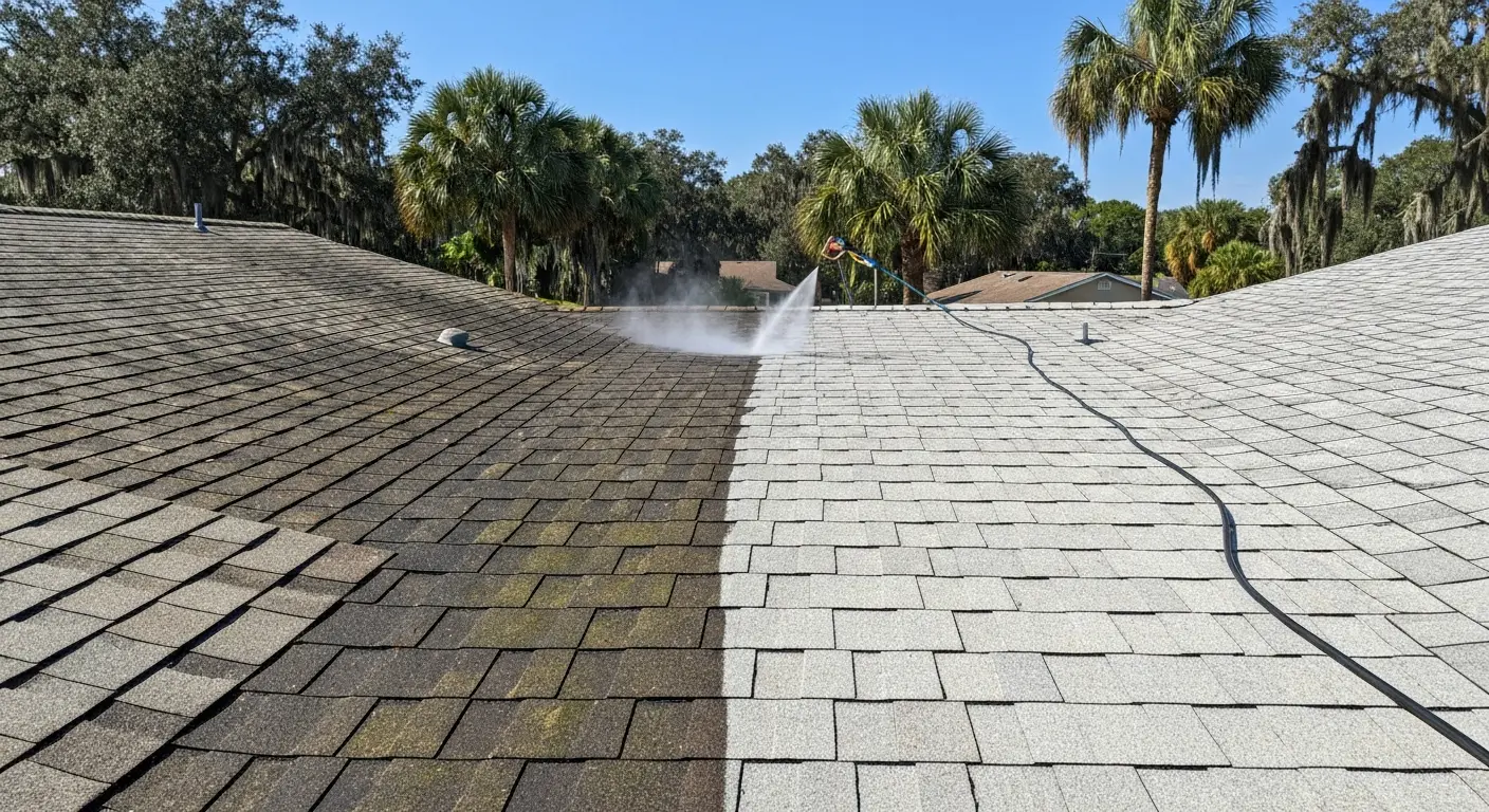 Roof cleaning service