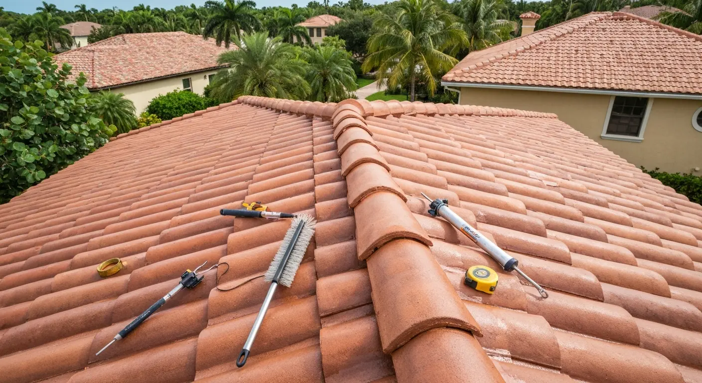 Tile roof maintenance and coating