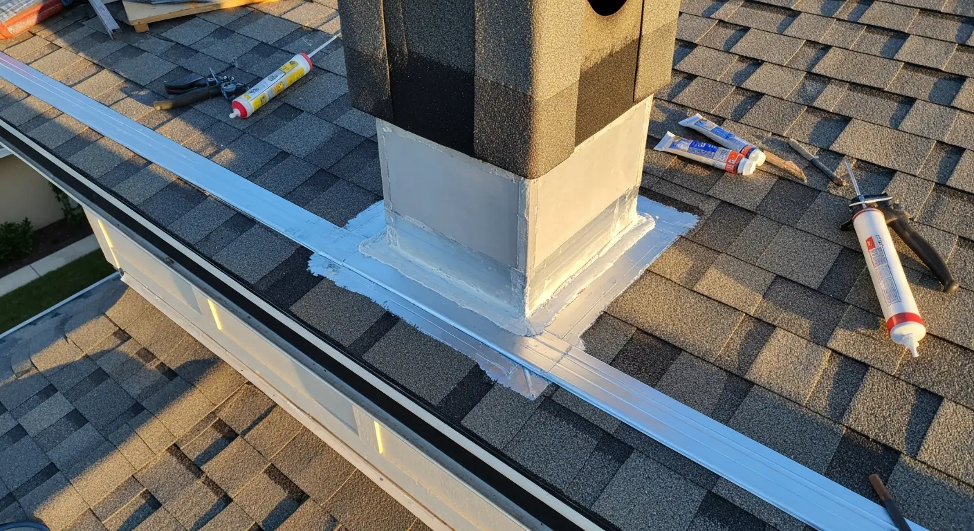 Roof flashing sealing project