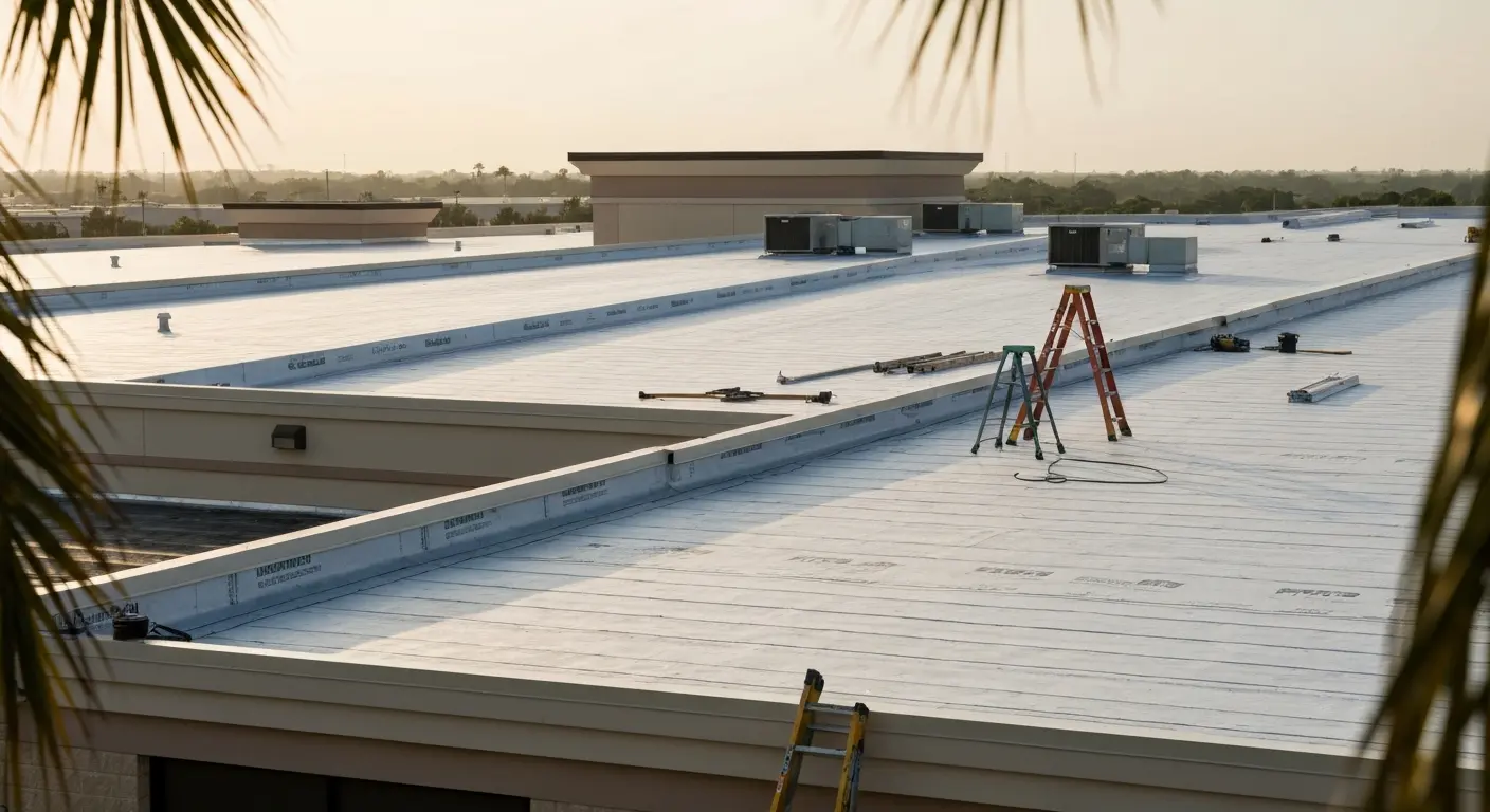 Commercial roof installation in Sarasota County