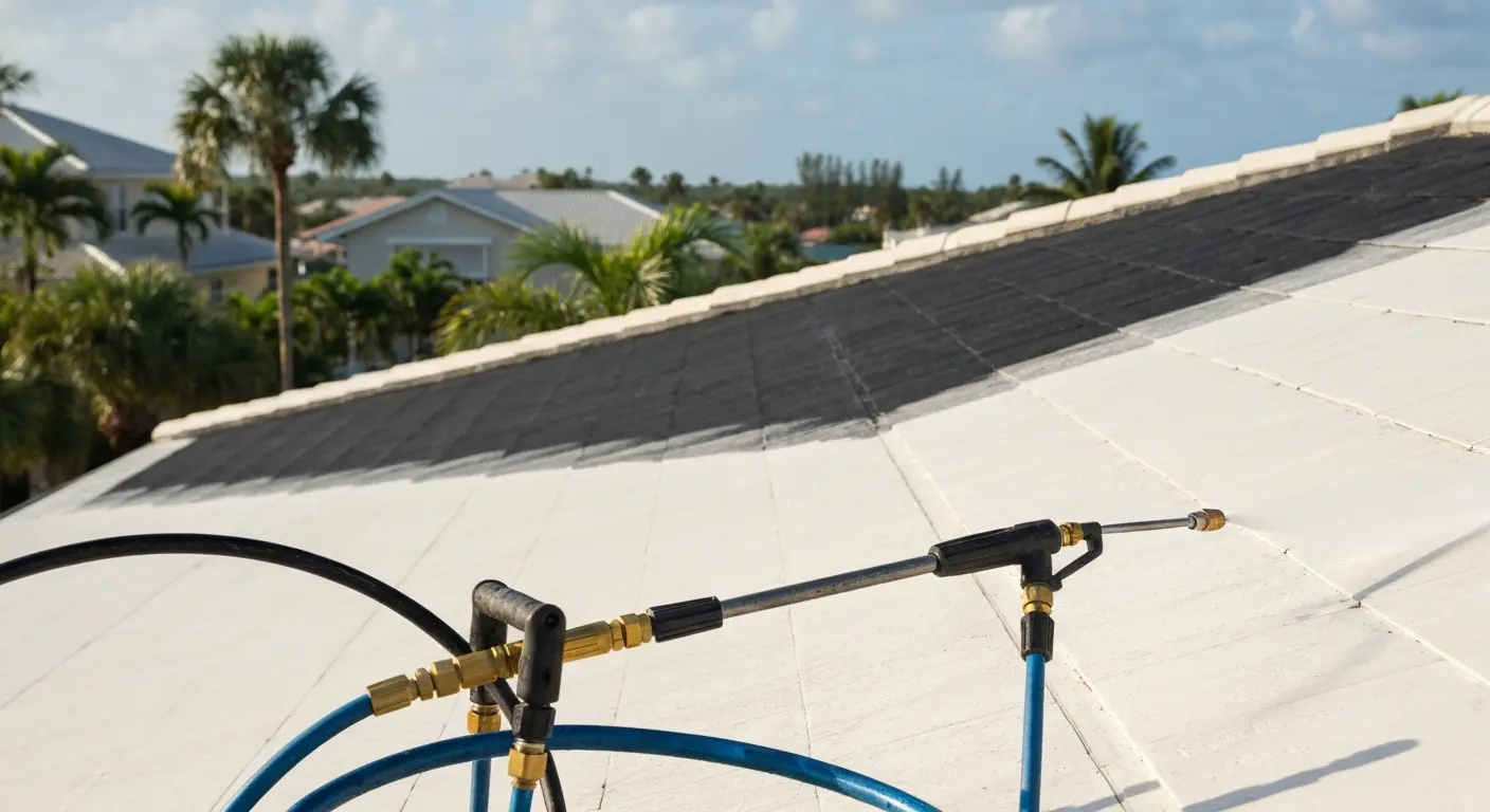 Professional roof cleaning service