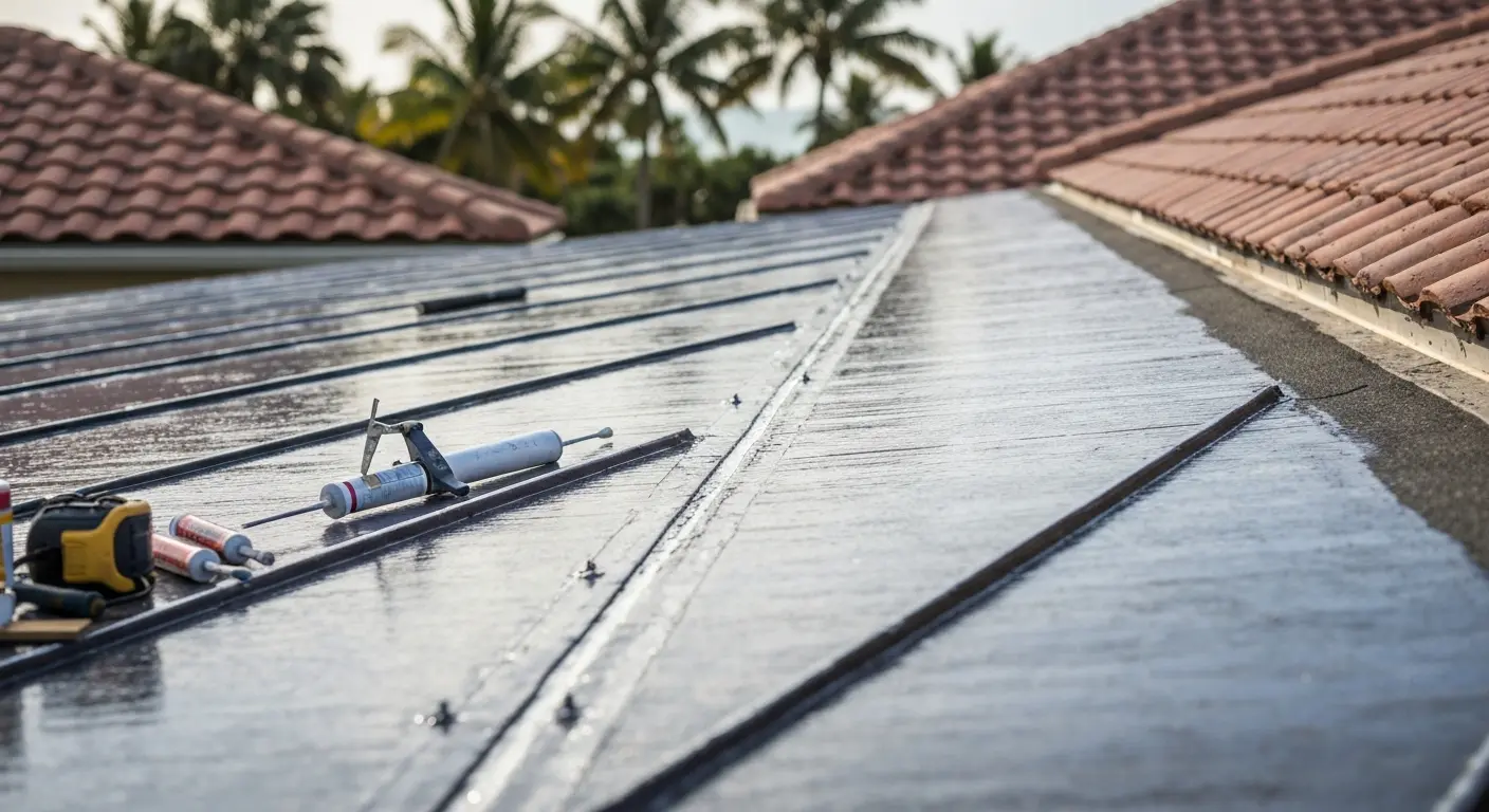 Metal roof sealing