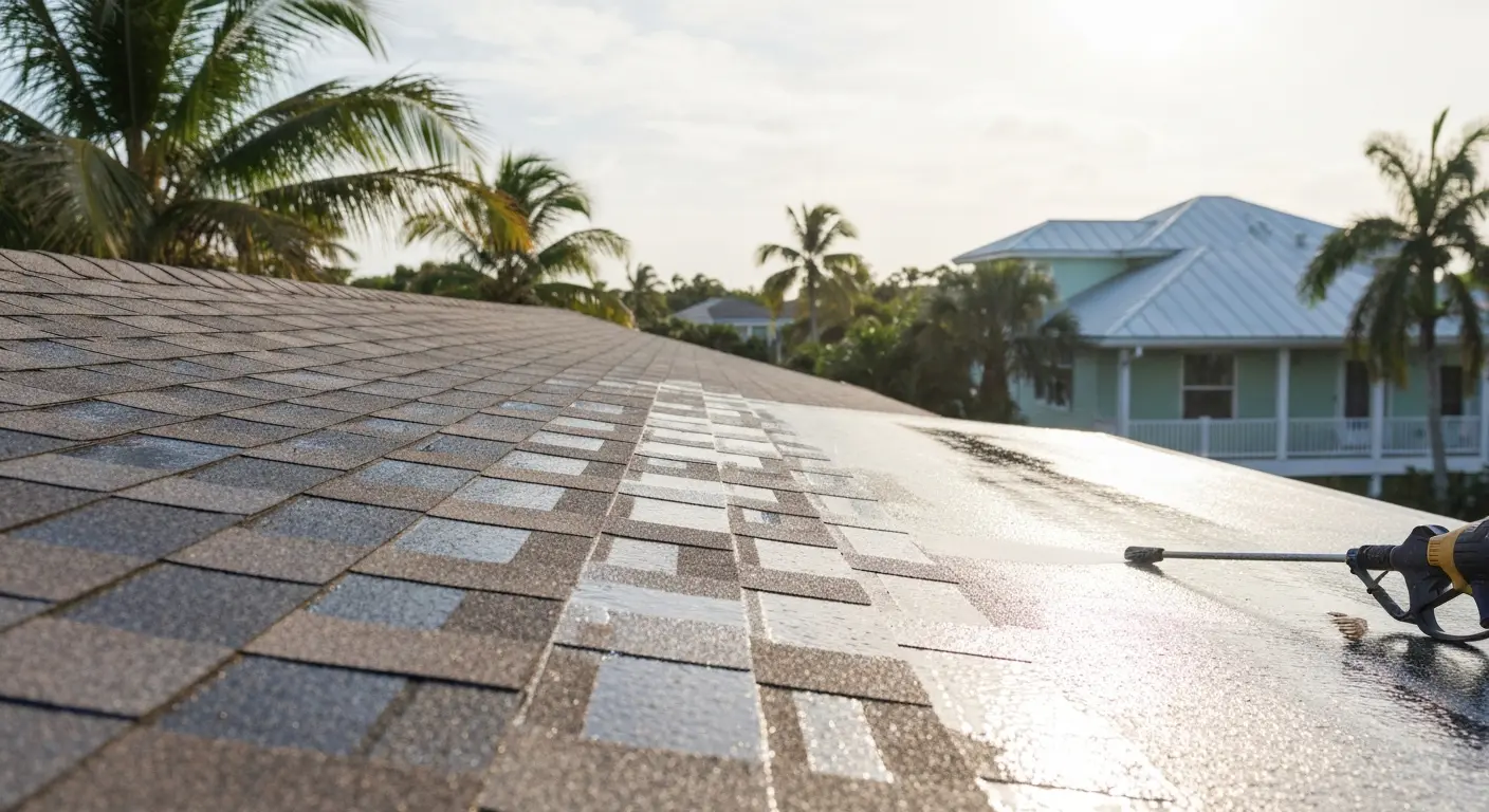Roof cleaning service
