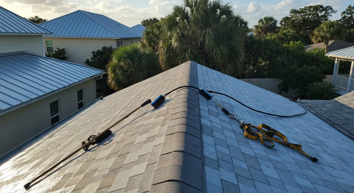 Roof cleaning service
