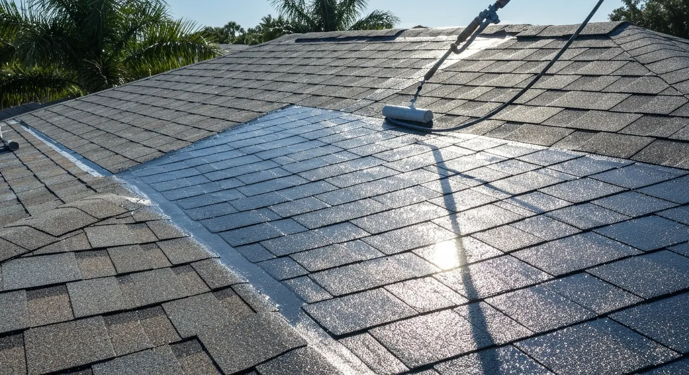 Silicone roof coating