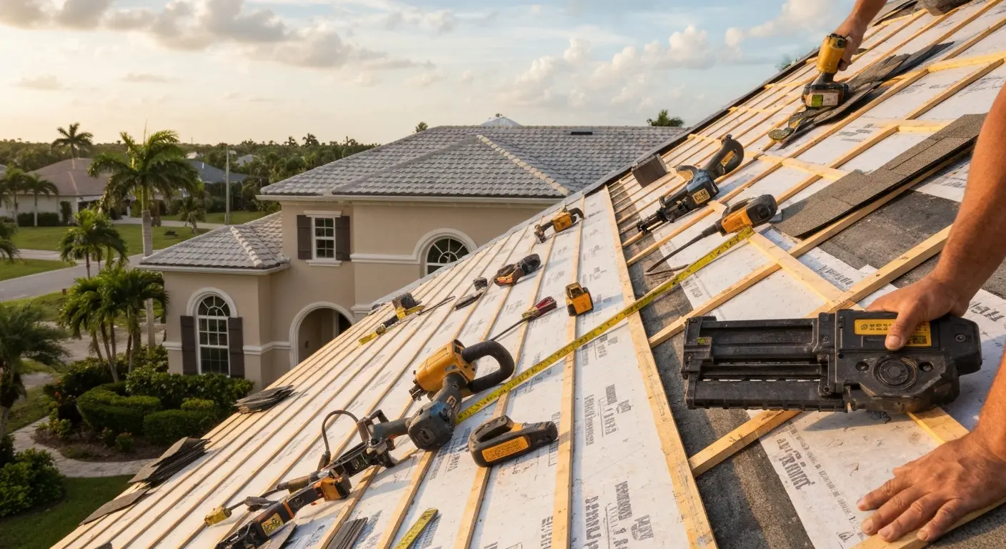Emergency storm roof damage repair