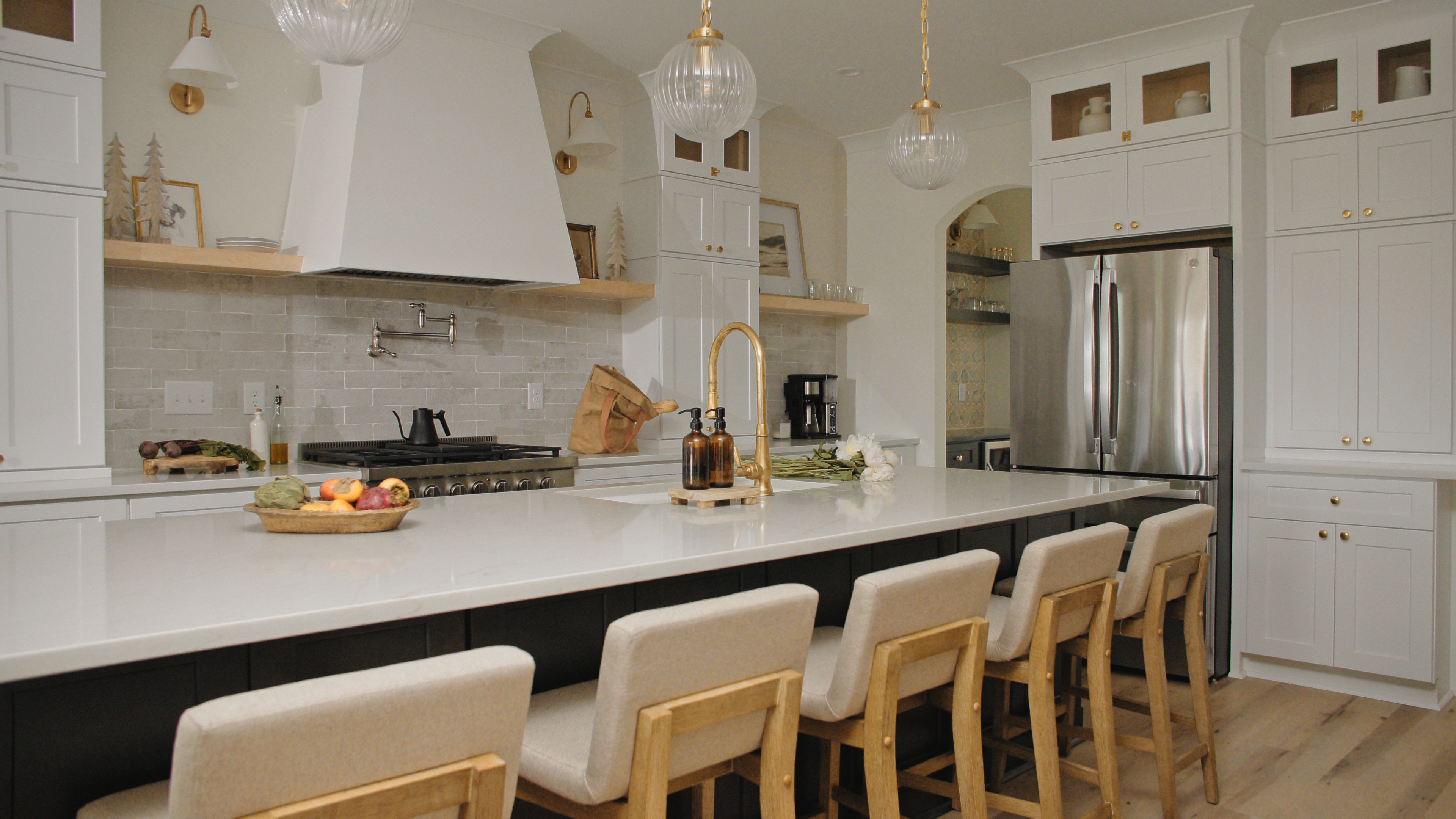 Finished kitchen countertop installation in the Triangle